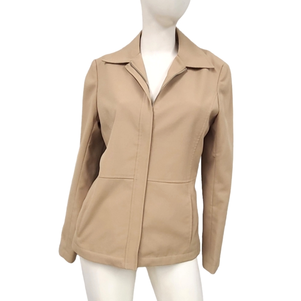 New York & Company Tan Zip Jacket size 4